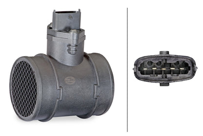 HELLA Mass Air Flow Sensor - 5-pin connector - Pipe-neck 8ET009142-671