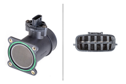 HELLA Mass Air Flow Sensor - 5-pin connector - Pipe-neck 8ET358095-011
