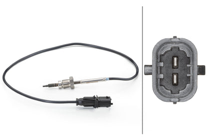 HELLA Sensor, exhaust gas temperature - 2-pin connector 6PT014494-001