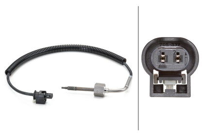 HELLA Sensor, exhaust gas temperature - 2-pin connector 6PT014494-131