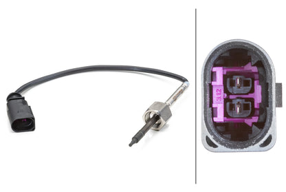 HELLA Sensor, exhaust gas temperature - 2-pin connector 6PT014494-161