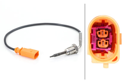 HELLA Sensor, exhaust gas temperature - 2-pin connector 6PT014494-181