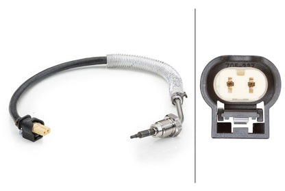 HELLA Sensor, exhaust gas temperature - 2-pin connector 6PT014494-191