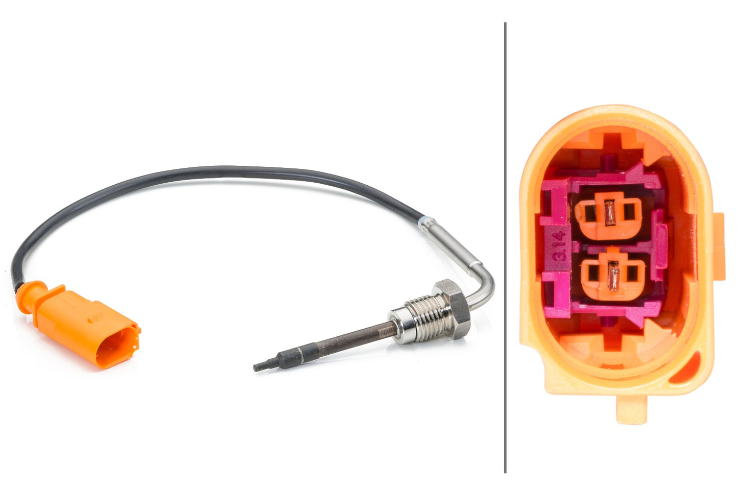 HELLA Sensor, exhaust gas temperature - 2-pin connector 6PT014494-201