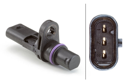 HELLA Sensor, camshaft position - 3-pin connector - Bolted 6PU013122-221