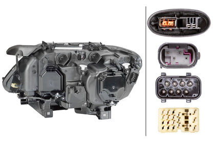 HELLA Halogen/Bi-Xenon-Headlight - right - for e.g. BMW 7 (E65, E66, E67) 1ZS009044-521