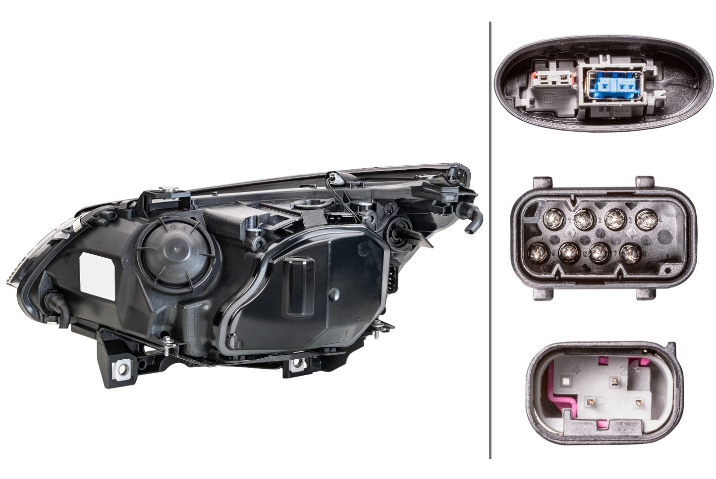 HELLA Halogen/Bi-Xenon-Headlight - right - for e.g. BMW 5 (E60) 1EL163080-001