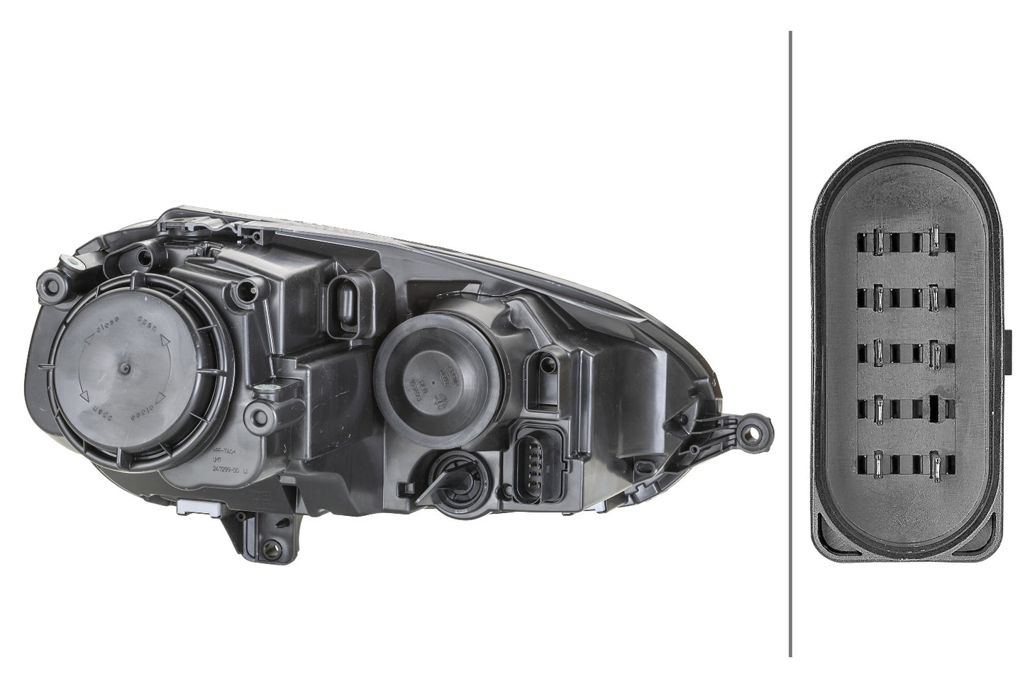 HELLA Halogen-Headlight - right - for e.g. VW Golf V (1K1) 1EG247007-581