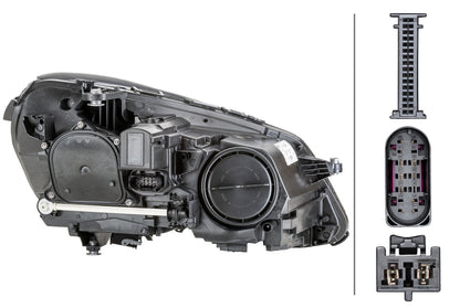 HELLA LED/Halogen-Headlight - left - for e.g. Mercedes-Benz E-Class (W212) 1EX011066-611