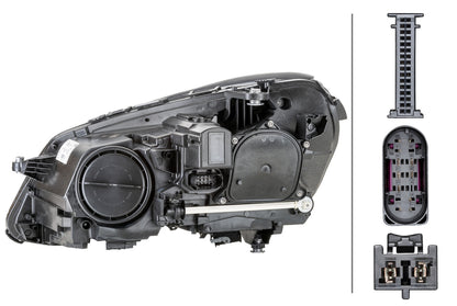 HELLA LED/Halogen-Headlight - right - for e.g. Mercedes-Benz E-Class (W212) 1EX011066-621