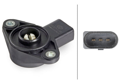 HELLA Sensor, suction pipe change-over flap - 3-pin connector - Bolted 6PD012754-001