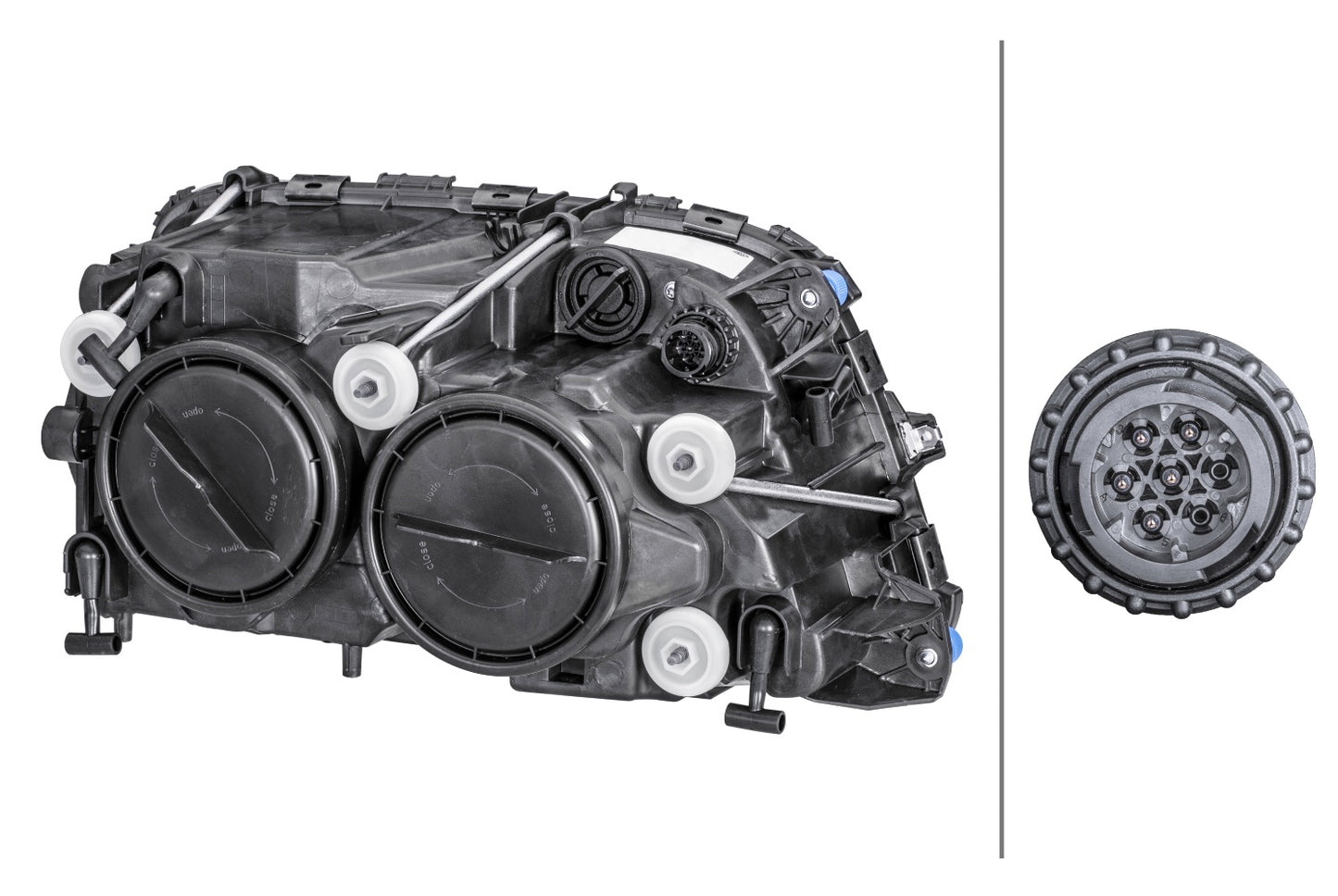 HELLA Halogen/FF-Headlight - left - for e.g. Mercedes-Benz Actros MP3 1EH009513-311