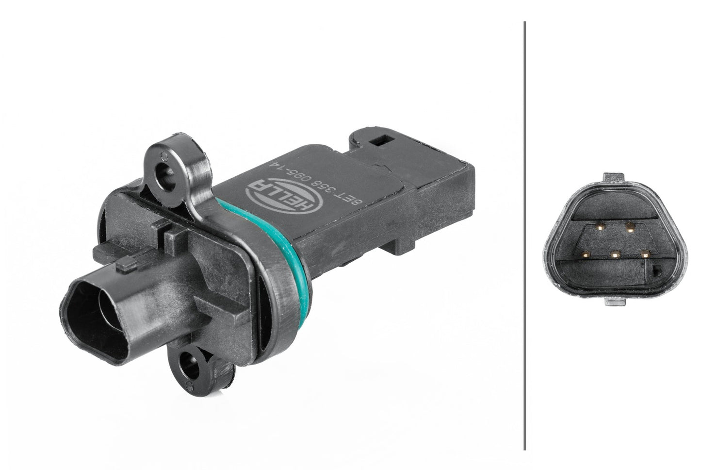 HELLA Mass Air Flow Sensor - 5-pin connector - Bolted 8ET358095-141