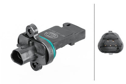 HELLA Mass Air Flow Sensor - 5-pin connector - Bolted 8ET358095-141