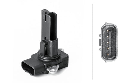 HELLA Mass Air Flow Sensor - 5-pin connector - Bolted 8ET358095-241