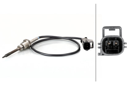 HELLA Sensor, exhaust gas temperature - 2-pin connector 6PT014494-451