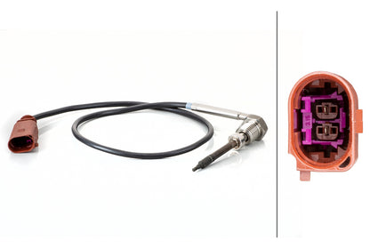 HELLA Sensor, exhaust gas temperature - 2-pin connector 6PT014494-691