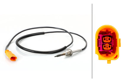 HELLA Sensor, exhaust gas temperature - 2-pin connector 6PT014494-801