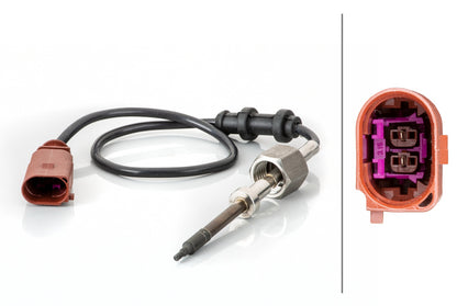 HELLA Sensor, exhaust gas temperature - 2-pin connector 6PT014494-811