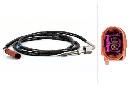 HELLA Sensor, exhaust gas temperature - 2-pin connector 6PT014494-841