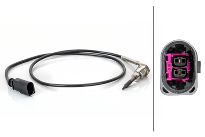 HELLA Sensor, exhaust gas temperature - 2-pin connector 6PT014494-871