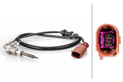 HELLA Sensor, exhaust gas temperature - 2-pin connector 6PT014494-881