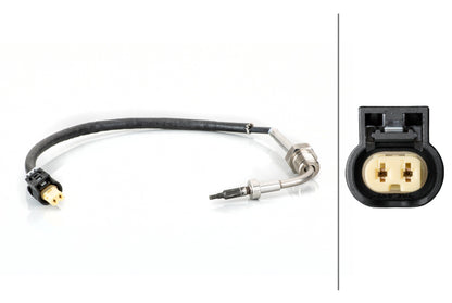 HELLA Sensor, exhaust gas temperature - 2-pin connector 6PT014495-021
