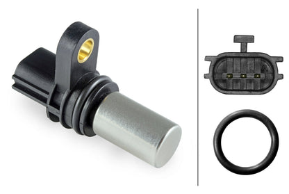 HELLA Sensor, crankshaft pulse - 3-pin connector 6PU009168-341