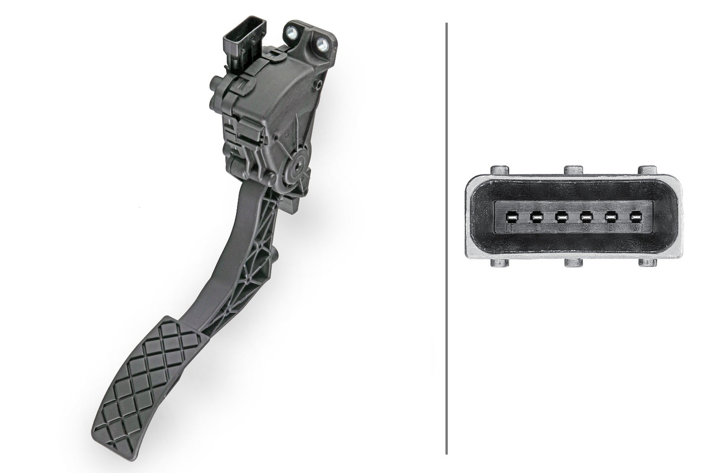 HELLA Sensor, accelerator pedal position - for left-hand drive vehicles - 6-pin connec 6PV934516-701