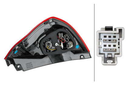 HELLA Rearlight - Hybrid - left - for e.g. Ford Fiesta VI (Cb1, Ccn) 2SD354850-011