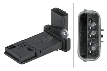 HELLA Mass Air Flow Sensor - 5-pin connector - Bolted 8ET009149-321