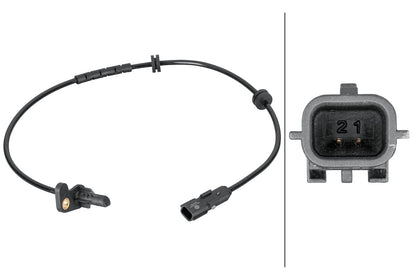 HELLA Sensor, wheel speed - 2-pin connector 6PU012806-881