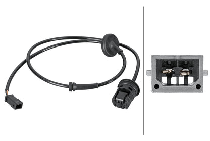 HELLA Sensor, wheel speed - 2-pin connector - Rear Axle 6PU012806-901