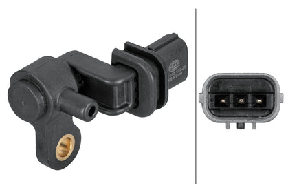 HELLA Sensor, crankshaft pulse - 3-pin connector 6PU013122-291