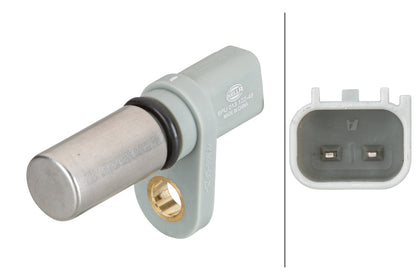 HELLA Sensor, crankshaft pulse - 2-pin connector 6PU013122-481
