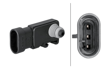 HELLA Sensor, intake manifold pressure - 3-pin connector 6PP009400-011