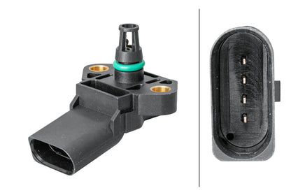 HELLA Sensor, boost pressure - 4-pin connector - Bolted 6PP009400-251