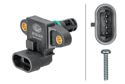 HELLA Sensor, intake manifold pressure - 12V - 4-pin connector 6PP009400-341