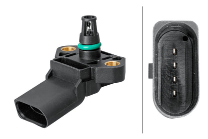 HELLA Sensor, boost pressure - 4-pin connector - Bolted 6PP009400-471