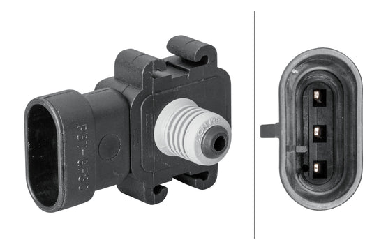 HELLA Sensor, boost pressure - 3-pin connector - Bolted 6PP358152-001
