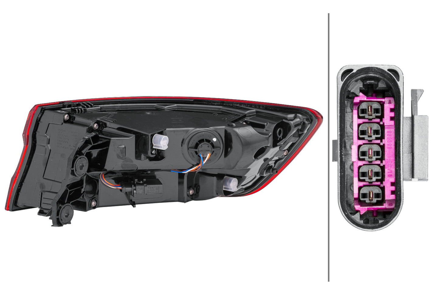 HELLA Rearlight - LED - Outer section - left - for e.g. Audi A4 (8W2, 8WC, B9) 2SD012246-171