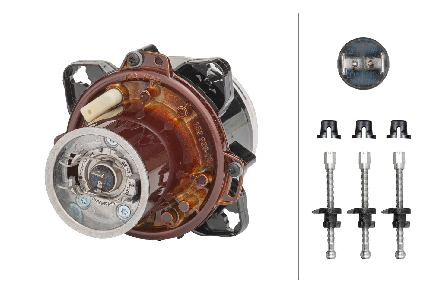 HELLA Halogen/Asymmetric/DE-Insert, headlight - 90mm Essential - 12V 1LL008193-117