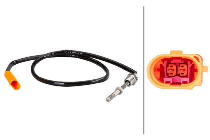 HELLA Sensor, exhaust gas temperature - 2-pin connector 6PT010376-101