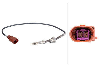 HELLA Sensor, exhaust gas temperature - 2-pin connector 6PT010376-221