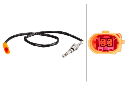 HELLA Sensor, exhaust gas temperature - 2-pin connector 6PT010376-251