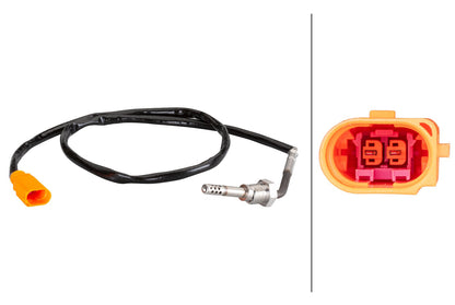 HELLA Sensor, exhaust gas temperature - 2-pin connector 6PT010376-261