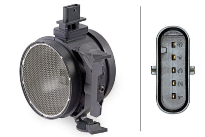 HELLA Mass Air Flow Sensor - 5-pin connector - Bolted 8ET009149-171