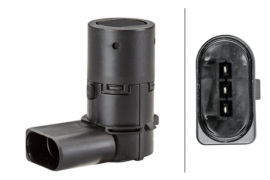 HELLA Sensor, park distance control - angled - 3-pin connector - Plugged 6PX358141-031