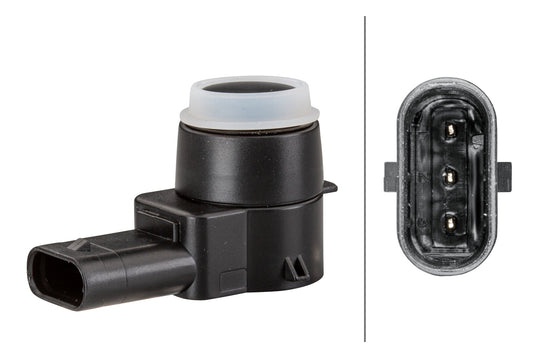 HELLA Sensor, park distance control - angled - 3-pin connector - Plugged 6PX358141-071