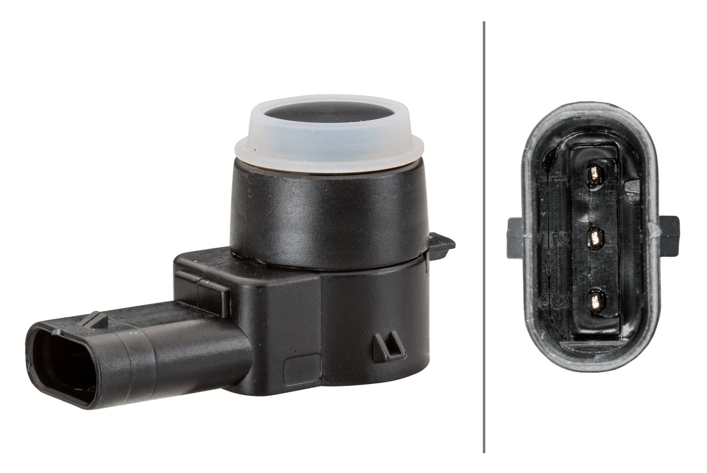 HELLA Sensor, park distance control - angled - 3-pin connector - Plugged 6PX358141-091
